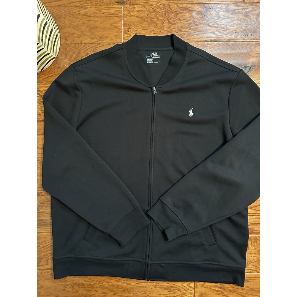 Polo Ralph Lauren Performance Mens XXL Black Full Zip Interlock Jacket Pony